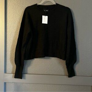 NWT Le Ore Palermo cashmere crew neck sweater black bandier Medium